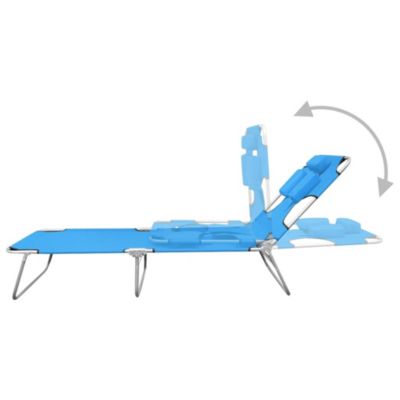 Chaise longue - vidaXL - Pliable - Acier enduit de poudre - Dossier réglable - Bleu turquoise