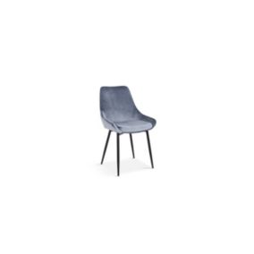 Chaise MICRA Velours Bleu, dimensions: H86 x L49 x P61 cm, idéal pour un salon de prestige