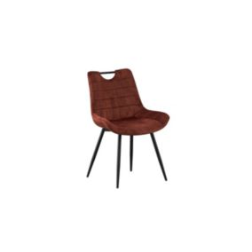 Chaise NINO Velours Rouille, dimension H84 x L56 x P62.5, idéal pour votre cuisine ou salle à manger