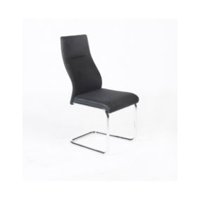 Chaise OLIVIER design en métal et tissu coloris noir - Lot de 4