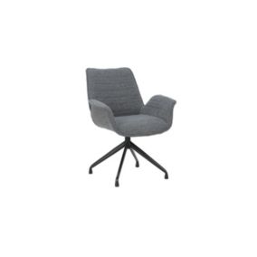 Chaise OMAR Bouclé Gris foncé, dimension H84 x L66 x D58, idéal pour votre cuisine ou salle à manger