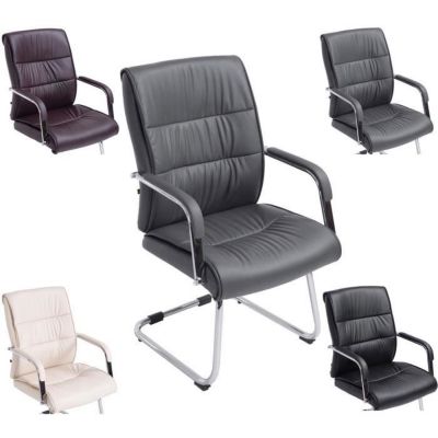 Chaise oscillante Sievert CLP simili gris structure chromée 58x66x100 cm