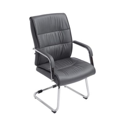 Chaise oscillante Sievert CLP simili gris structure chromée 58x66x100 cm