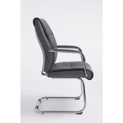 Chaise oscillante Sievert CLP simili gris structure chromée 58x66x100 cm