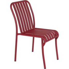 Chaise oviala en aluminium 85 cm rouge non exterieur