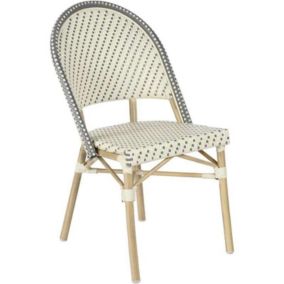 Chaise oviala en rotin 88 cm gris non exterieur