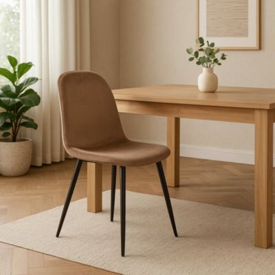 Chaise Pismo, Fauteuil recouvert de velours, Chaise de salle à manger rembourrée, Siège de réunion, 45x56h87 cm, Tourterelle