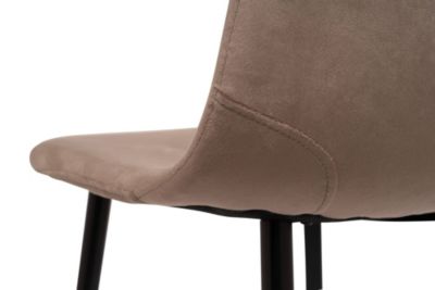 Chaise Pismo, Fauteuil recouvert de velours, Chaise de salle à manger rembourrée, Siège de réunion, 45x56h87 cm, Tourterelle