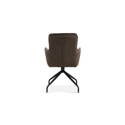 Chaise pivotante en tissu brun gris pour salle à manger. Collection IBIZ