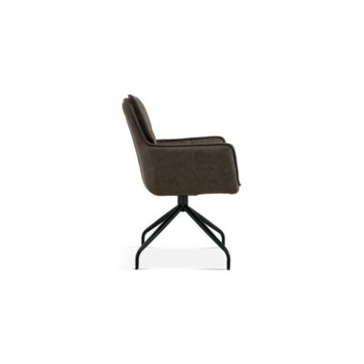 Chaise pivotante en tissu brun gris pour salle à manger. Collection IBIZ