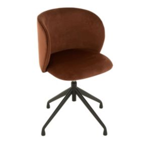 Chaise Pivotante en Velours "Gena" 56cm Marron Foncé