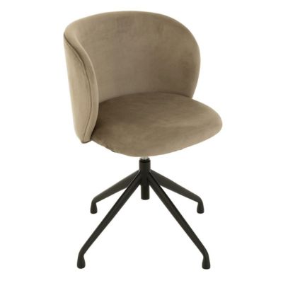 Chaise Pivotante en Velours "Gena" 78-83cm Gris Foncé