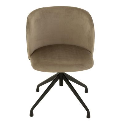 Chaise Pivotante en Velours "Gena" 78-83cm Gris Foncé