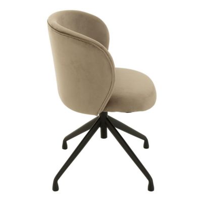 Chaise Pivotante en Velours "Gena" 78-83cm Gris Foncé