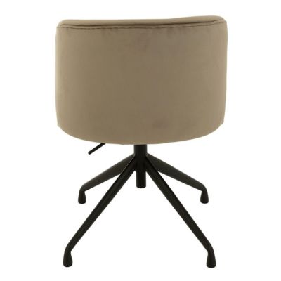Chaise Pivotante en Velours "Gena" 78-83cm Gris Foncé