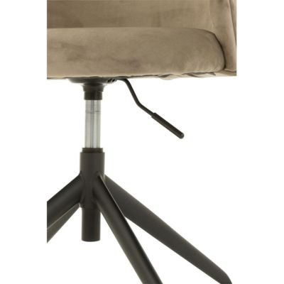 Chaise Pivotante en Velours "Gena" 78-83cm Gris Foncé