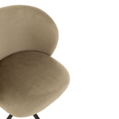 Chaise Pivotante en Velours "Gena" 78-83cm Gris Foncé