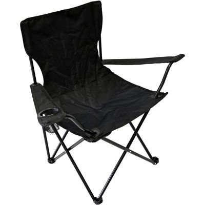 Chaise pliante camping Black Noname avec porte gobelet et assise matelassee