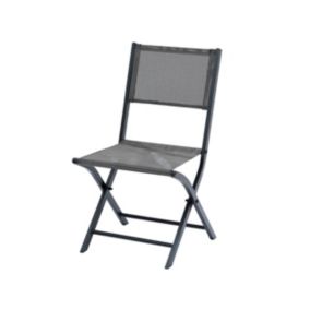 Chaise pliante en aluminum et textilène grise