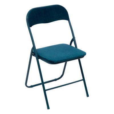 Chaise pliante en velours bleu - 5five