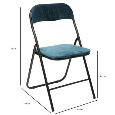 Chaise pliante en velours bleu - 5five