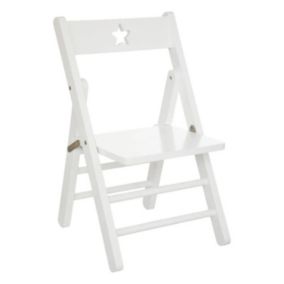 Chaise Pliante Enfant "Bois" 51cm Blanc