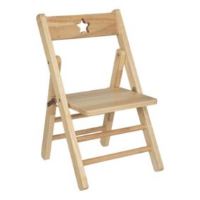 Chaise Pliante Enfant "Bois" 51cm Naturel