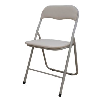 Chaise pliante Lasana H.78 cm acier beige