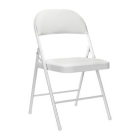 Chaise pliante rembourrée blanche O91