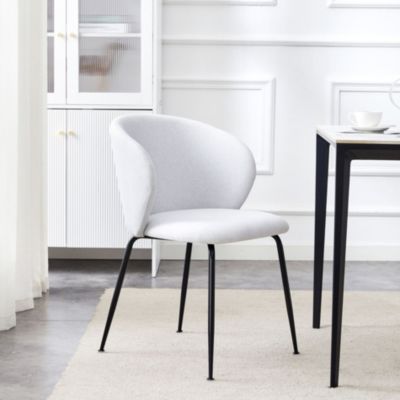 Chaise rembourrée argentée en tissu hydrophobe Mealize