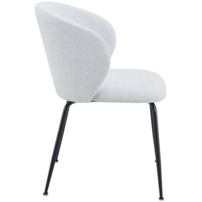 Chaise rembourrée argentée en tissu hydrophobe Mealize