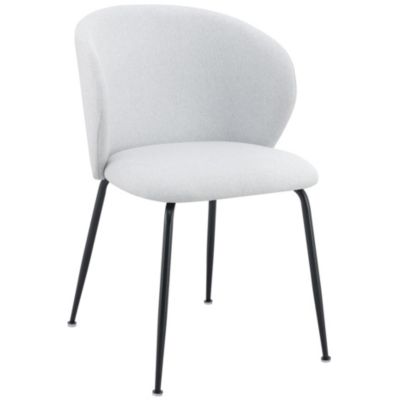 Chaise rembourrée argentée en tissu hydrophobe Mealize