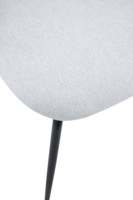 Chaise rembourrée argentée en tissu hydrophobe Mealize