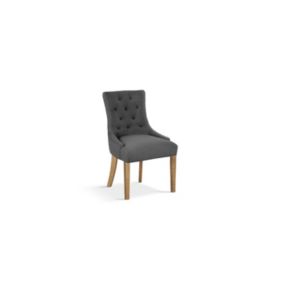 Chaise ROYA Tissu Anthracite, dimension H93 x L56 x P60, idéal pour votre cuisine ou salle à manger