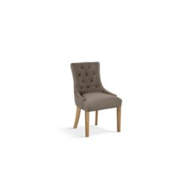 Chaise ROYA Tissu Taupe, dimension H93 x L56 x P60 cm, idéal pour votre cuisine ou salle à manger