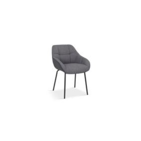 Chaise SAM Tissu Gris Dos PU Gris foncé, dimension H85 x L57.5 x P65, idéal pour votre cuisine ou salle à manger