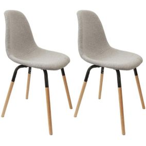 Chaise scandinave assise en tissu Phenix (Lot de 2)