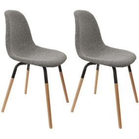 Chaise scandinave assise en tissu Phenix (Lot de 2)