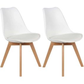 Chaise scandinave avec assise rembourrée (Lot de 2)