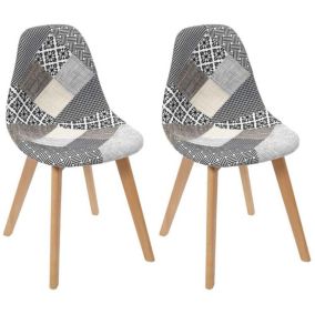 Chaise scandinave Patchwork (Lot de 2) Blanc