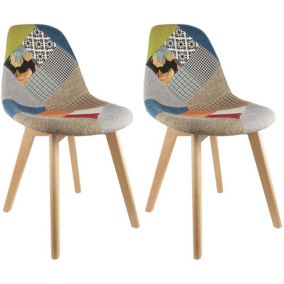 Chaise scandinave Patchwork (Lot de 2) Multicolore