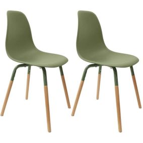 Chaise scandinave pieds métal et bois de hêtre Phenix (Lot de 2)