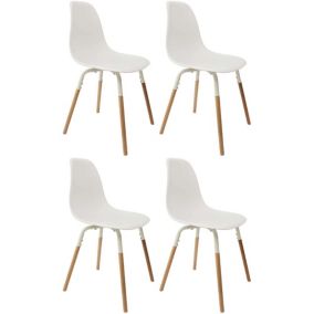 Chaise scandinave pieds métal et bois de hêtre Phenix (Lot de 4)