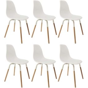 Chaise scandinave pieds métal et bois de hêtre Phenix (Lot de 6)