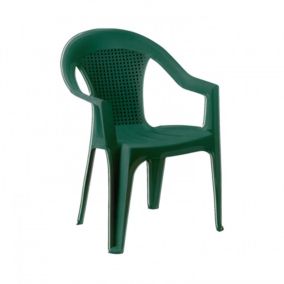 Chaise Stack Verte avec Accoudoirs 56x75x79cm 7house