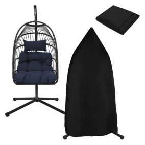 Chaise suspendue fauteuil œuf intérieur/extérieur coussin bleu marine + housse