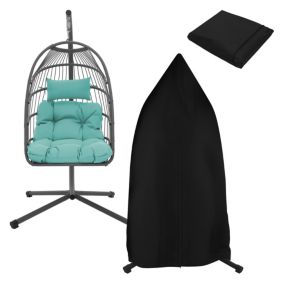 Chaise suspendue fauteuil œuf intérieur/extérieur coussin vert turquoise +housse