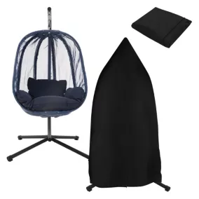 Chaise suspendue fauteuil œuf intérieur/extérieur coussins bleu marine + housse