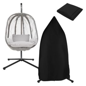 Chaise suspendue fauteuil œuf pour intérieur/extérieur coussins gris avec housse