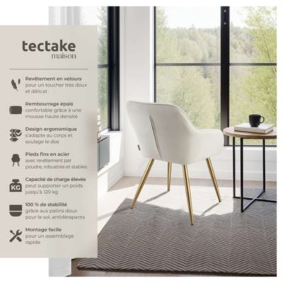 Chaise tectake polyester 82 cm beige